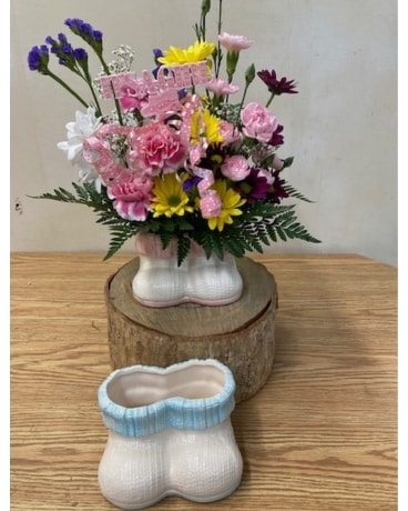 Double Booties Flower Arrangement