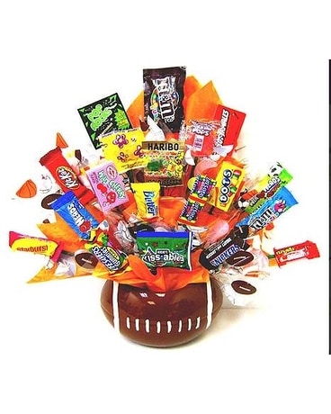 ''Rah! Rah! Football'' Candy Bouquet Gift Basket