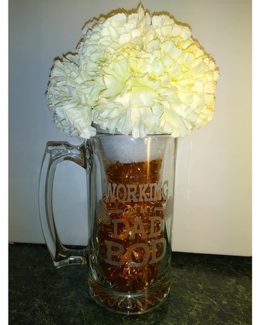 Dad Bod  26.5 Oz Beer Mug Flower Arrangement