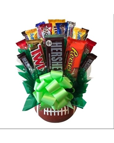 Football Candy Bouquet Flower Arrangement