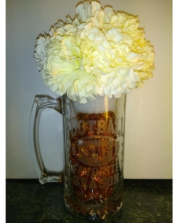 Football Season 26.5 Oz Beer Mug Flower Arrangement