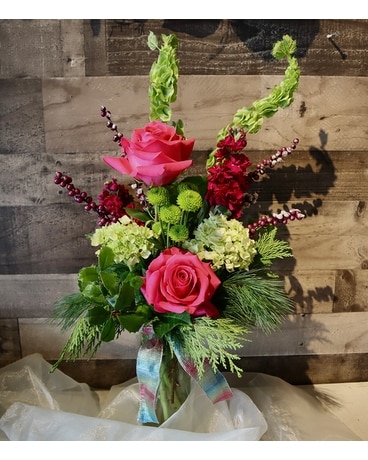 Berry and Bright Holiday Flower Arrangement