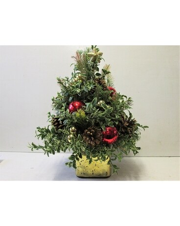 Gold Mercury Boxwood Tree (HS-823) Flower Arrangement