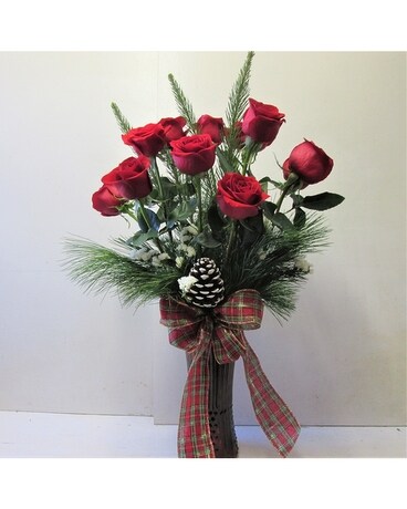 Red Winter Roses (HS-832) Flower Arrangement