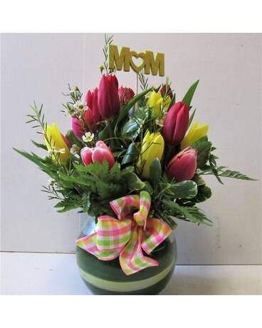 Mom's Tulip Bowl (HS-864) Flower Arrangement
