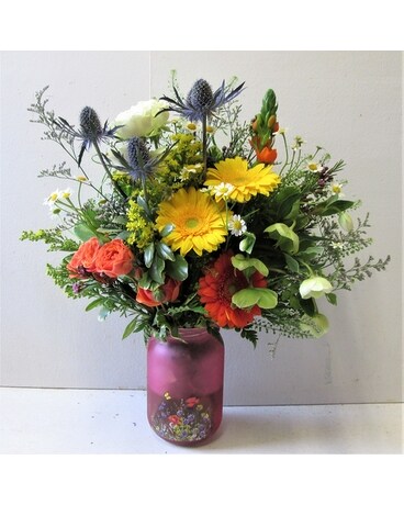 Wildflower Mason Jar (HS-873) Flower Arrangement