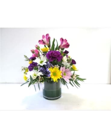 Desktop Cylinder Vase (HS-392) Flower Arrangement