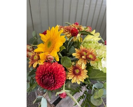 Fall Bubble Bowl Vase Flower Arrangement