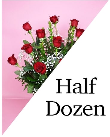 Half Dozen Roses Special - Pick Your Color Flower Arrangement