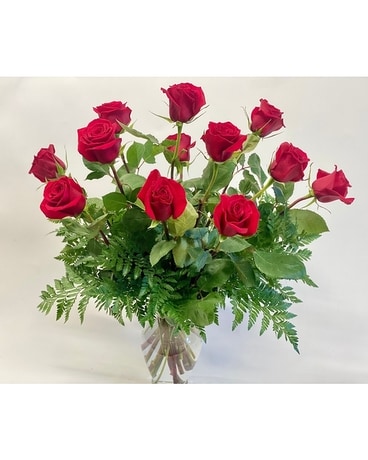 Dozen Red Roses Flower Arrangement