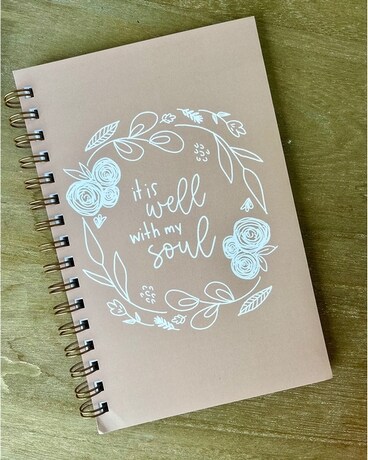 notebook size,  inches height and  inches wide.