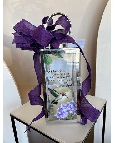 Memories hummingbird lantern (pictured with bow) Gifts