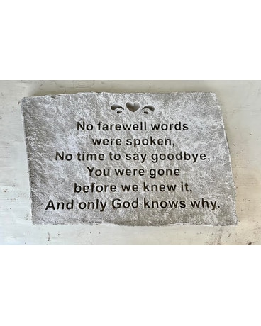 Memorial Stone - No Farewell Words Gifts