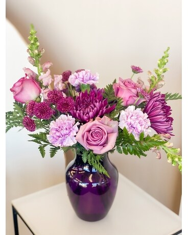 Pearly Purple Flower Arrangement