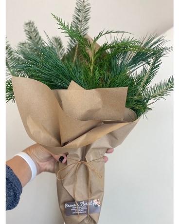 Bundle of Winter Greens Flower Arrangement