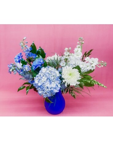 Misty Blue Flower Arrangement