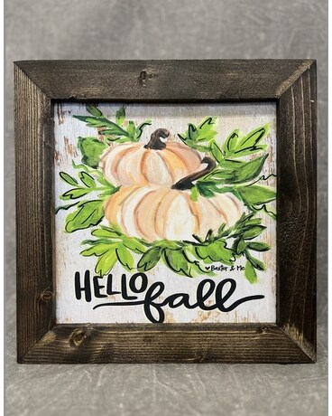 Hello Fall White Pumpkins Framed Art Gifts