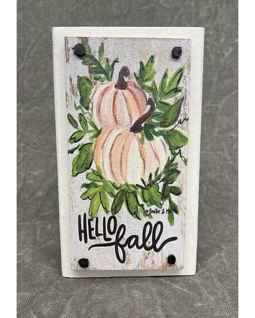 Hello Fall White Pumpkins Happy Block Gifts