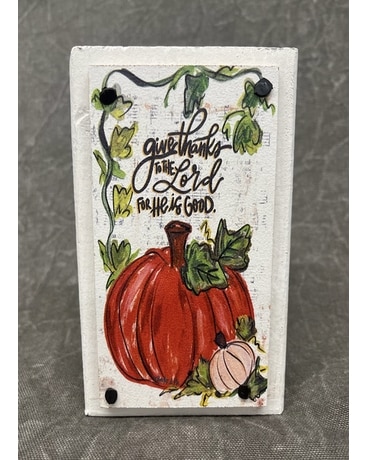 Give Thanks the the Lord Pumpkin Vine Happy Block Gifts