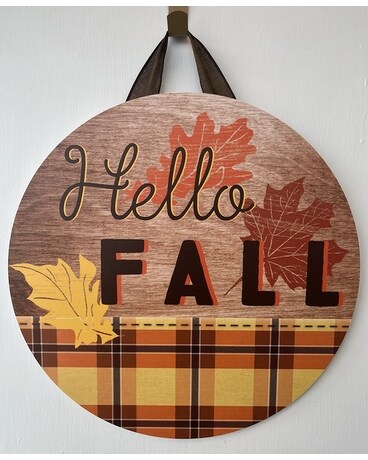 Hello Fall Round Hanging Sign Gifts