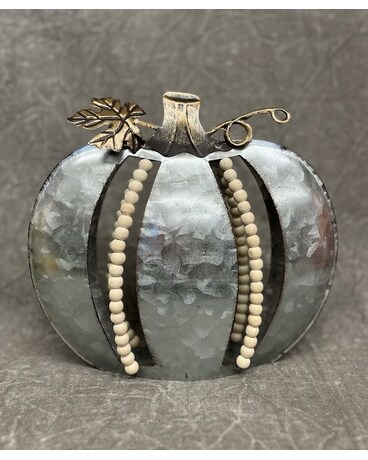 Silver Metal Pumpkin with Bead Details Gifts