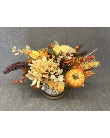Fall Harvest With Pumpkins Flower Arrangement