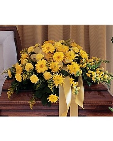 Brighter Blessings Casket Spray Flower Arrangement