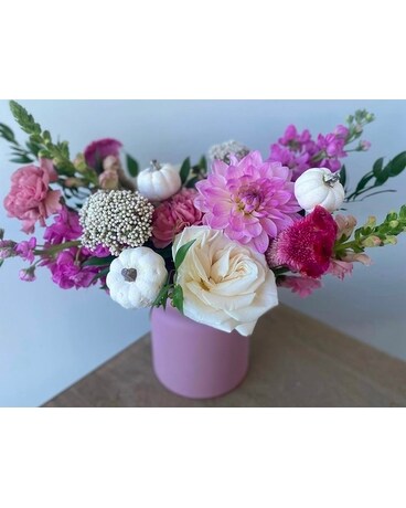 Pink Pumpkin Patch Flower Arrangement