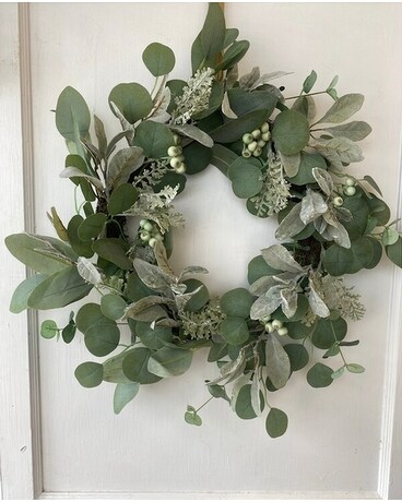 Wreath size,  inches height and  inches wide.