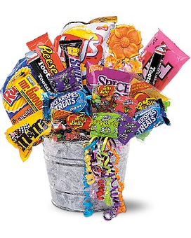 Junk Food Bucket Flower Arrangement