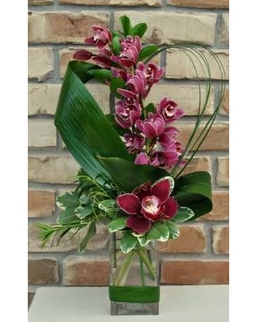 Pink Cymbidium Orchid Flower Arrangement