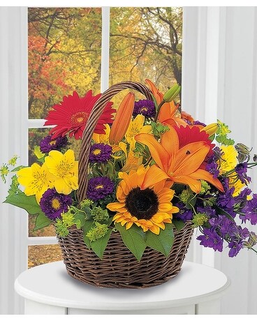 Basket of Blooms Flower Arrangement