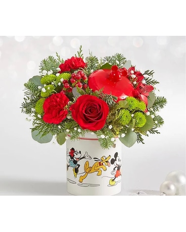 Christmas Mickey Jar Flower Arrangement