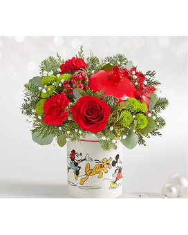 Christmas Mickey Jar Flower Arrangement