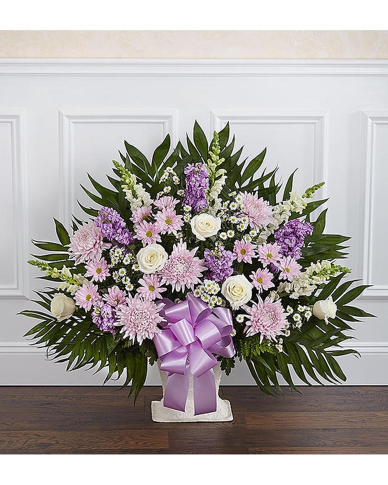 Funeral Basket Mache- Lavender White in Allentown PA - Ashley's