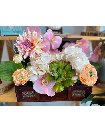 Treasure Chest Of Blooms Flower Arrangement