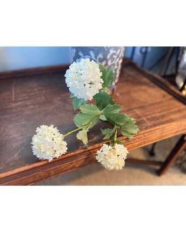 Snowball Hydrangea Silk Stem-White Flowers