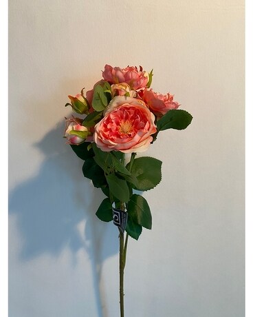 Spray Rose Silk Stem-Peach/Pink Flowers