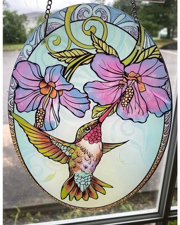 Hummingbird Window Hanger-Stained Glass Gifts