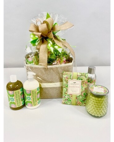 Spa Basket Flower Arrangement