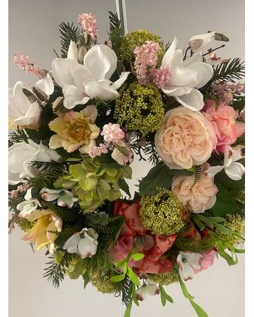 Pastel Wreath Flower Arrangement