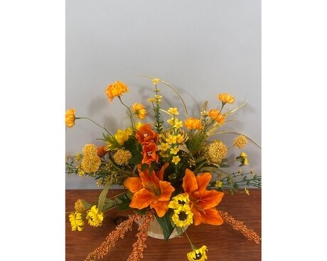 Harvest Lilies Silk Flower Arrangement