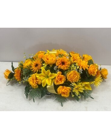Sands of Time Cemetery Saddle Flower Arrangement