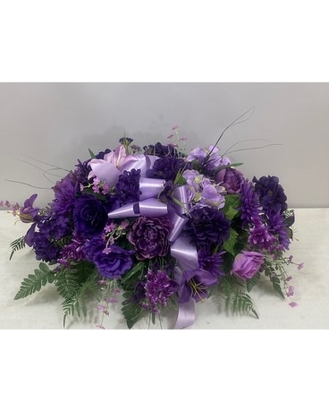 Peaceful Cemetery Saddle Flower Arrangement
