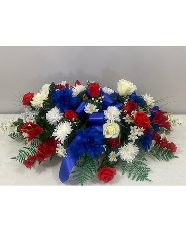 Honor Guard Cemetery Saddle Flower Arrangement