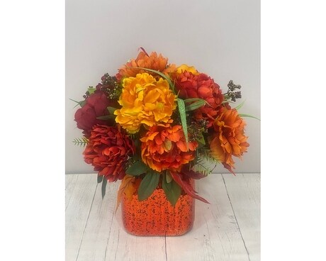 Tangerine Dream Silk Flower Arrangement