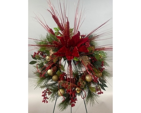 Poinsettia Wreath Flower Arrangement