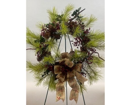 Pinecone Wreath Flower Arrangement