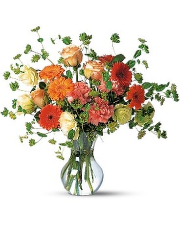 Orange Blossom Vase Flower Arrangement