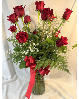 Classic Dozen Red Roses Flower Arrangement